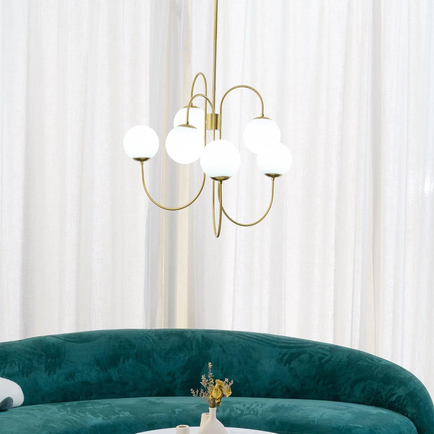 Alessio Antiguo Metal Vidrio Oro Negro Lámparas de Araña Dormitorio Salón