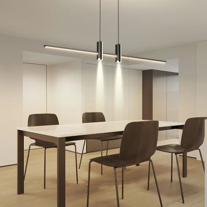 Edge Moderno Inusual Largo Metal Lámpara Colgante Salón Comedor