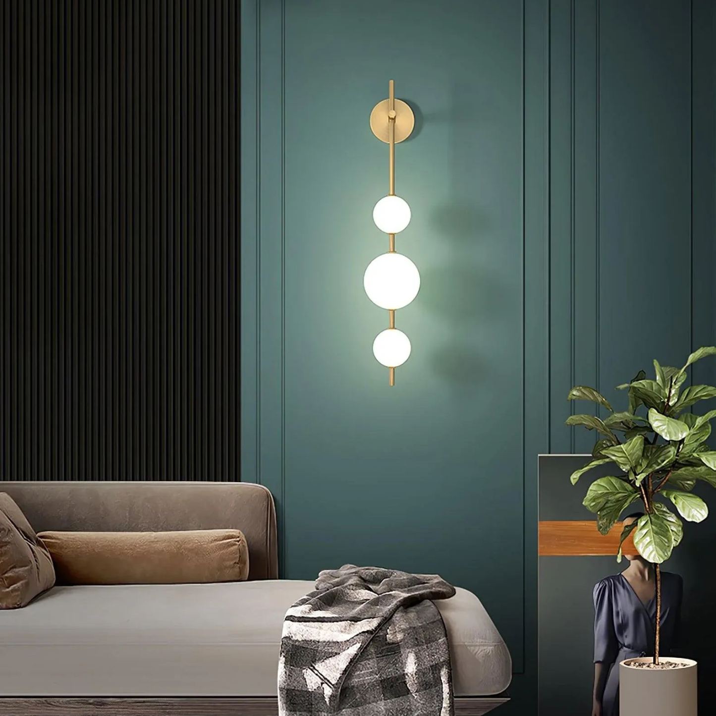 Edge Minimalismo Metal Vidrio Plástico Lámpara de Pared Dormitorio Salón