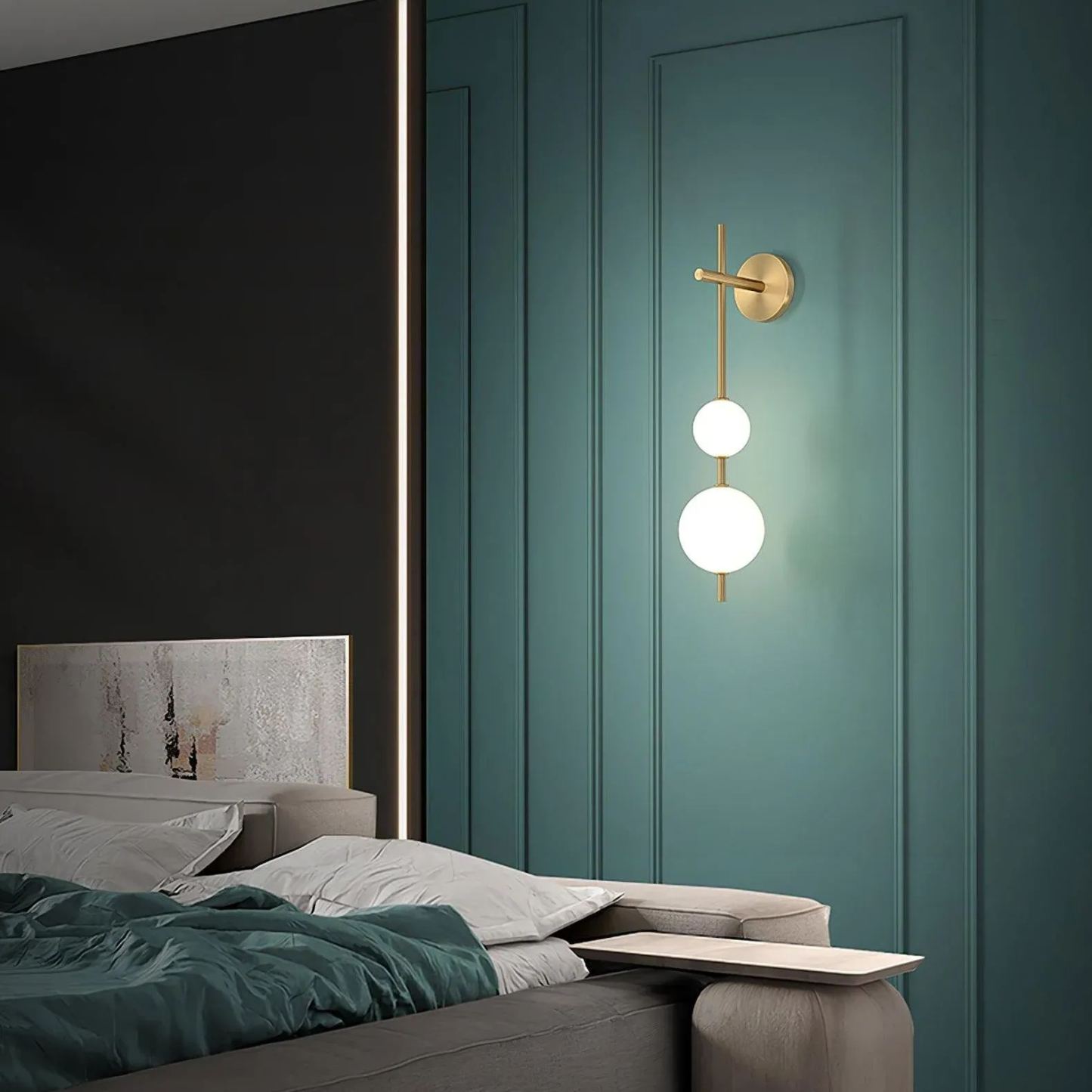 Edge Minimalismo Metal Vidrio Plástico Lámpara de Pared Dormitorio Salón