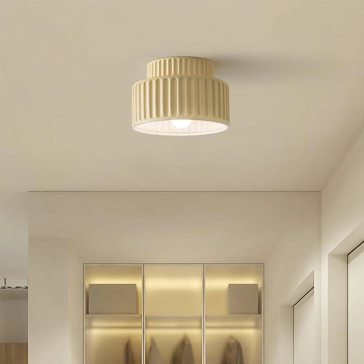 Hailie Modern Beige White Orange Green Ceiling Lamp Bedroom  Dining Room