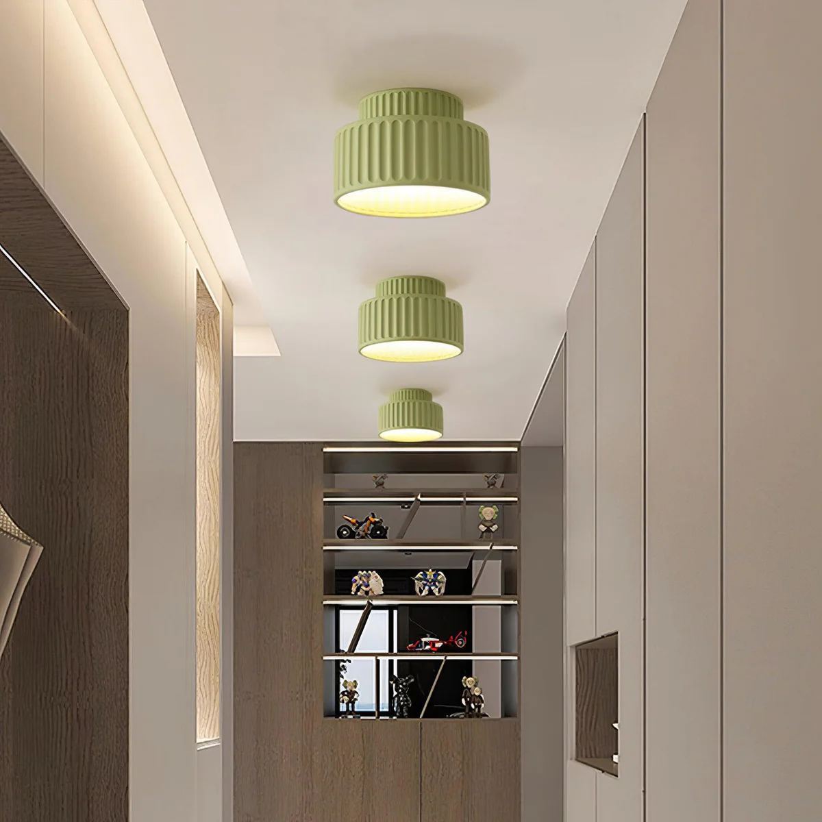 Hailie Modern Beige White Orange Green Ceiling Lamp Bedroom  Dining Room