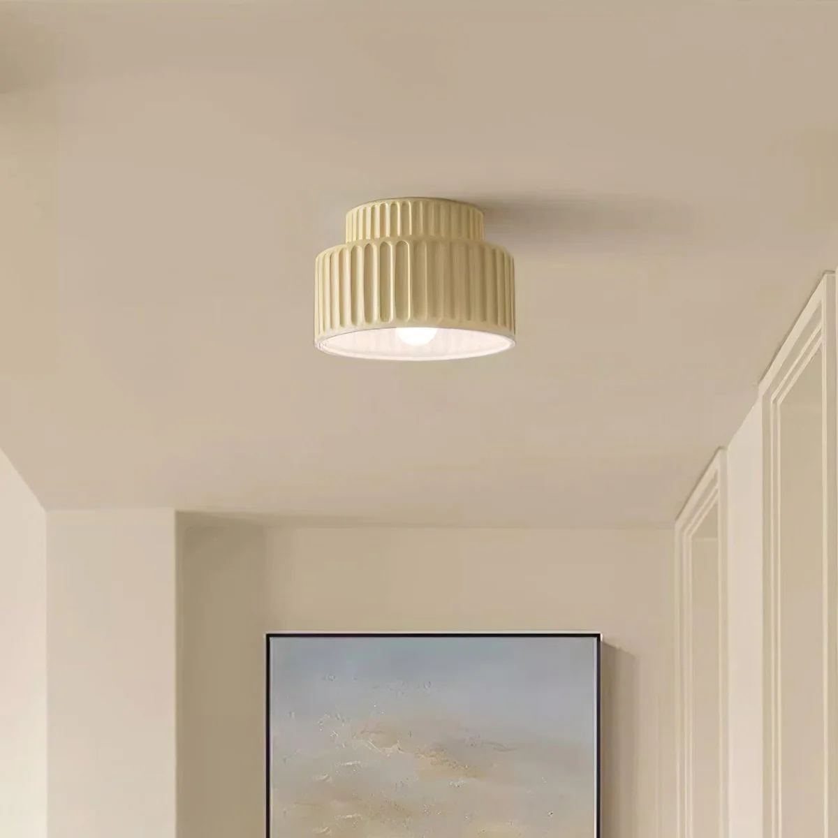 Hailie Modern Beige White Orange Green Ceiling Lamp Bedroom  Dining Room