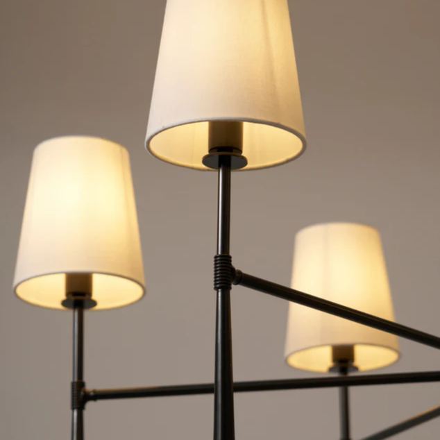 Alessio Retro Clásico Latón Textil Lámparas de Araña Sombras Salón Comedor