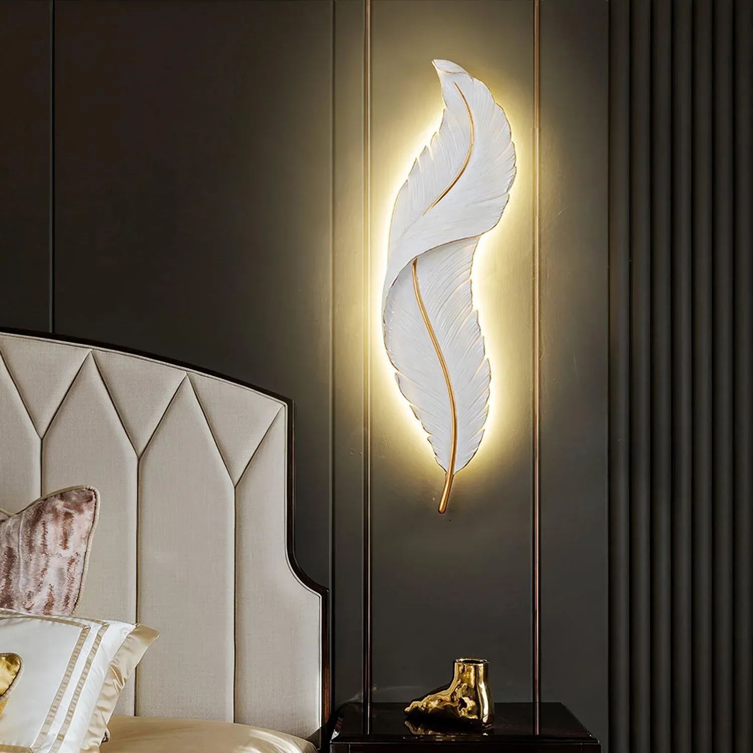Ozawa Natural LED Resina Lámpara de Pared Dormitorio Salón Pasillo