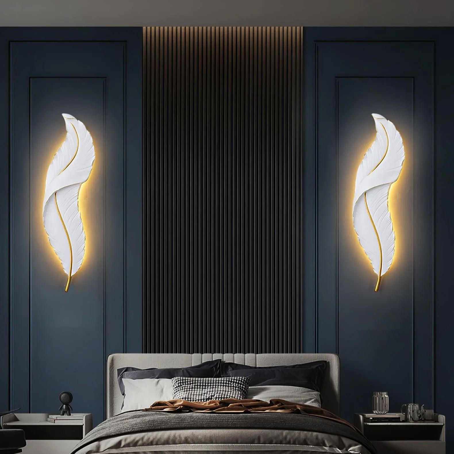 Ozawa Natural LED Resina Lámpara de Pared Dormitorio Salón Pasillo