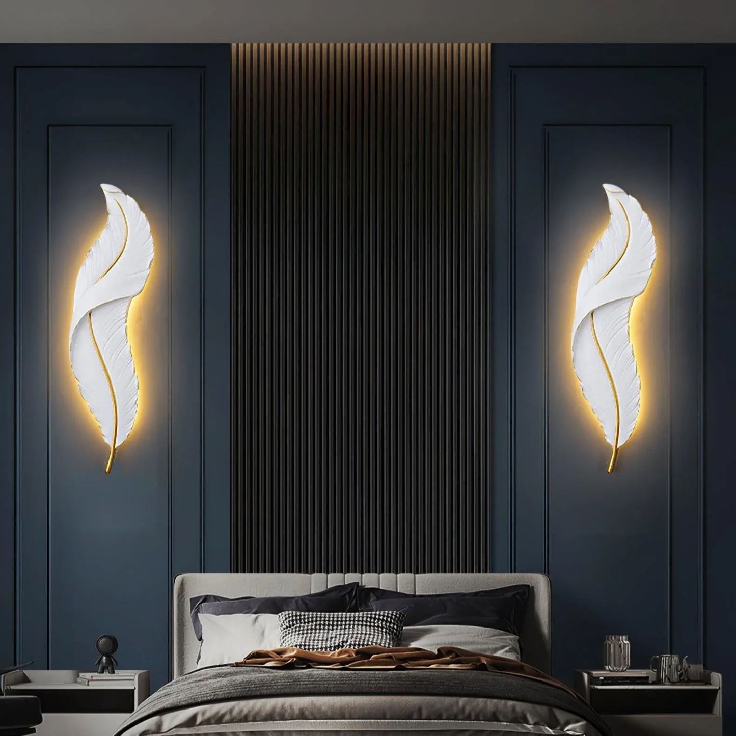 Ozawa Natural LED Resina Lámpara de Pared Dormitorio Salón Pasillo