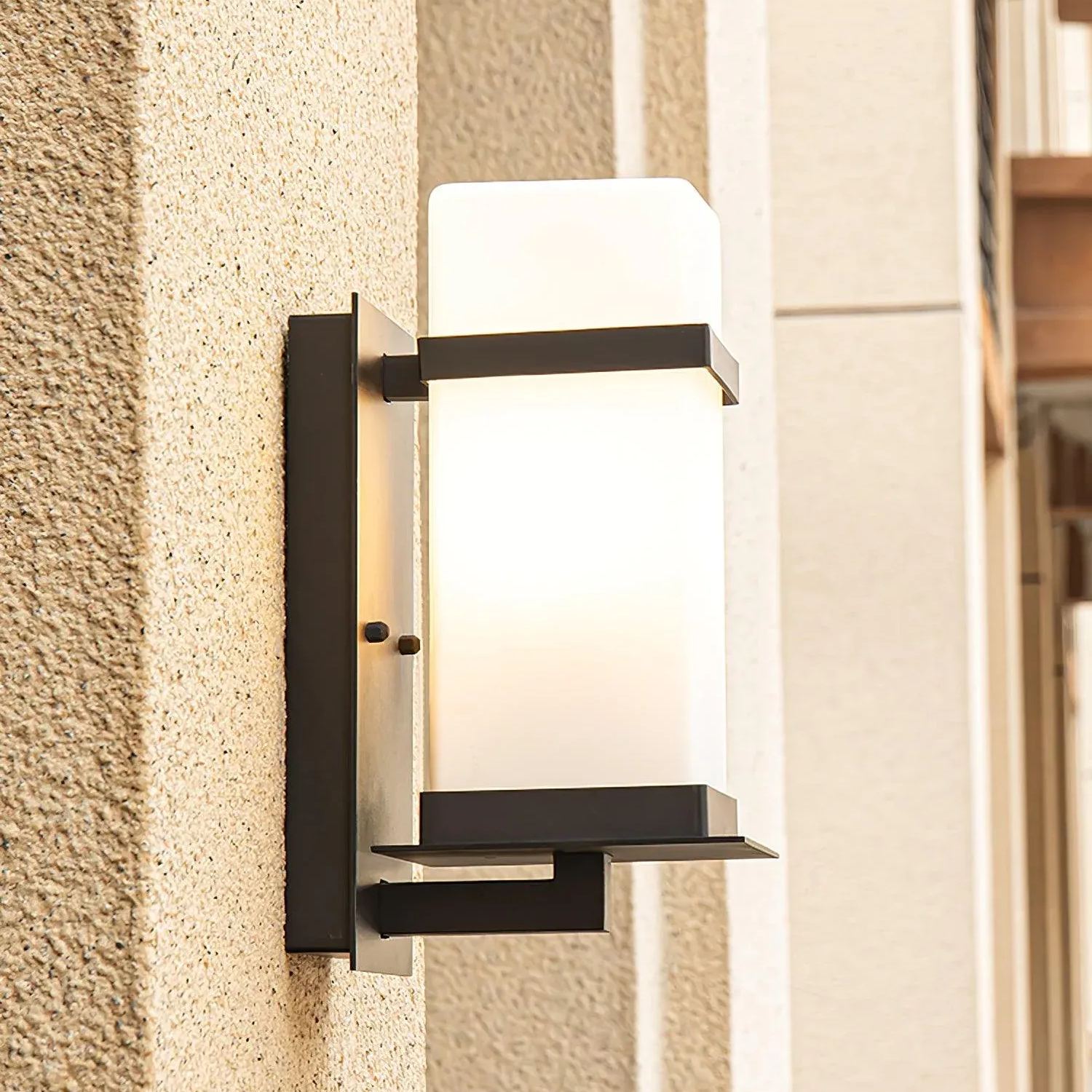 Edge Urbano Vidrio Metal Lámpara de Pared Jardín Parque Impermeable