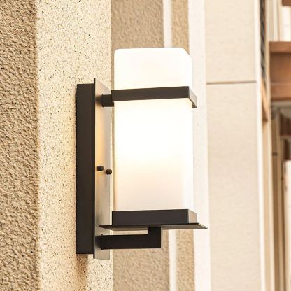 Edge Urbano Vidrio Metal Lámpara de Pared Jardín Parque Impermeable