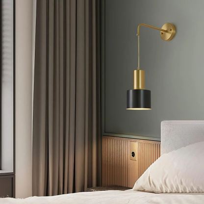 Orr Minimalismo Bronce Metal Negro Aplique Dormitorio Salón Pasillo