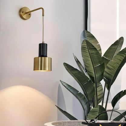 Orr Minimalismo Bronce Metal Negro Aplique Dormitorio Salón Pasillo