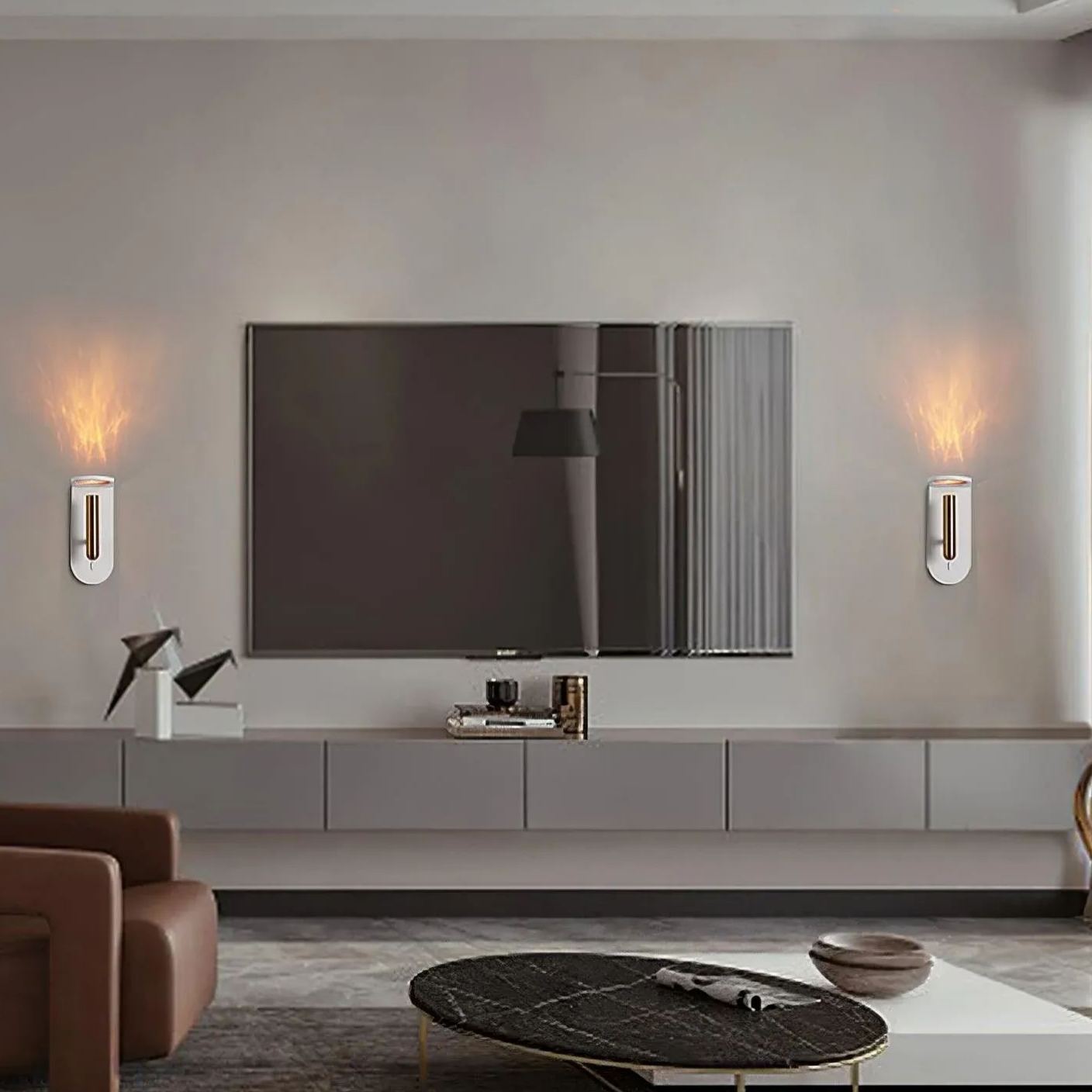 Edge Minimalismo Acrílico Metal Negro Blanco Aplique Salón Comedor