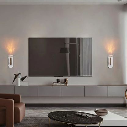 Edge Minimalismo Acrílico Metal Negro Blanco Aplique Salón Comedor