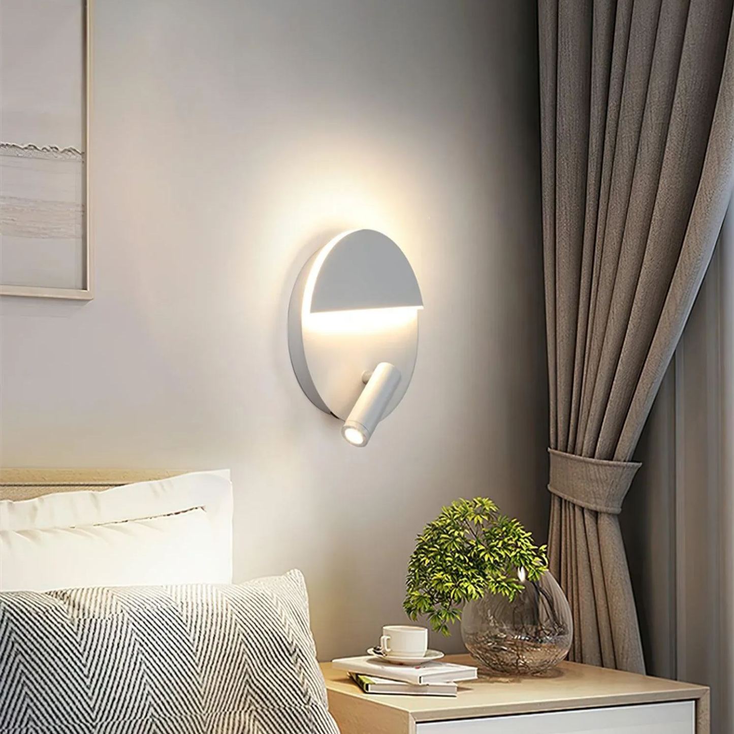 Edge Minimalismo Metal Negro Blanco Aplique Salón Comedor