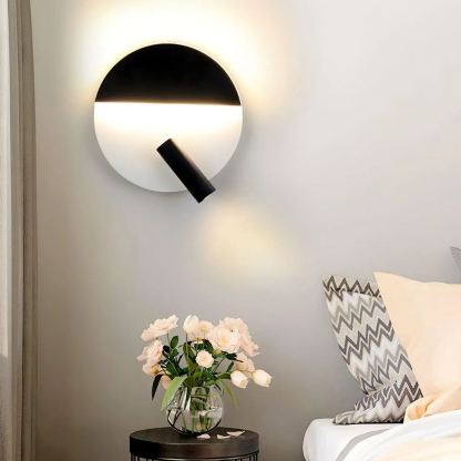 Edge Minimalismo Metal Negro Blanco Aplique Salón Comedor