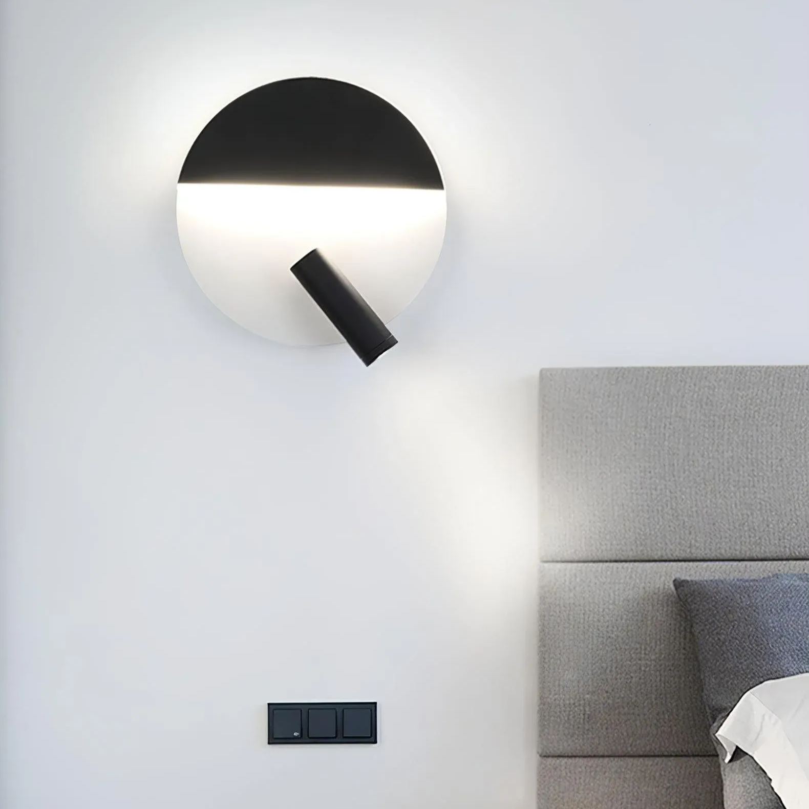 Edge Minimalismo Metal Negro Blanco Aplique Salón Comedor