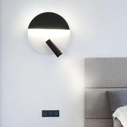 Edge Minimalismo Metal Negro Blanco Aplique Salón Comedor