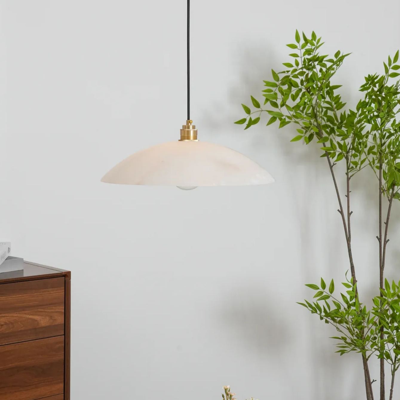Jade Minimalismo Metal Alabastro Lámpara Colgante Dormitorio Salón