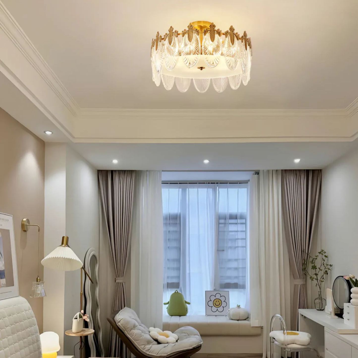 Alessio Antiguo Lujo Vidrio Redondo Lámparas de Araña Salón Comedor