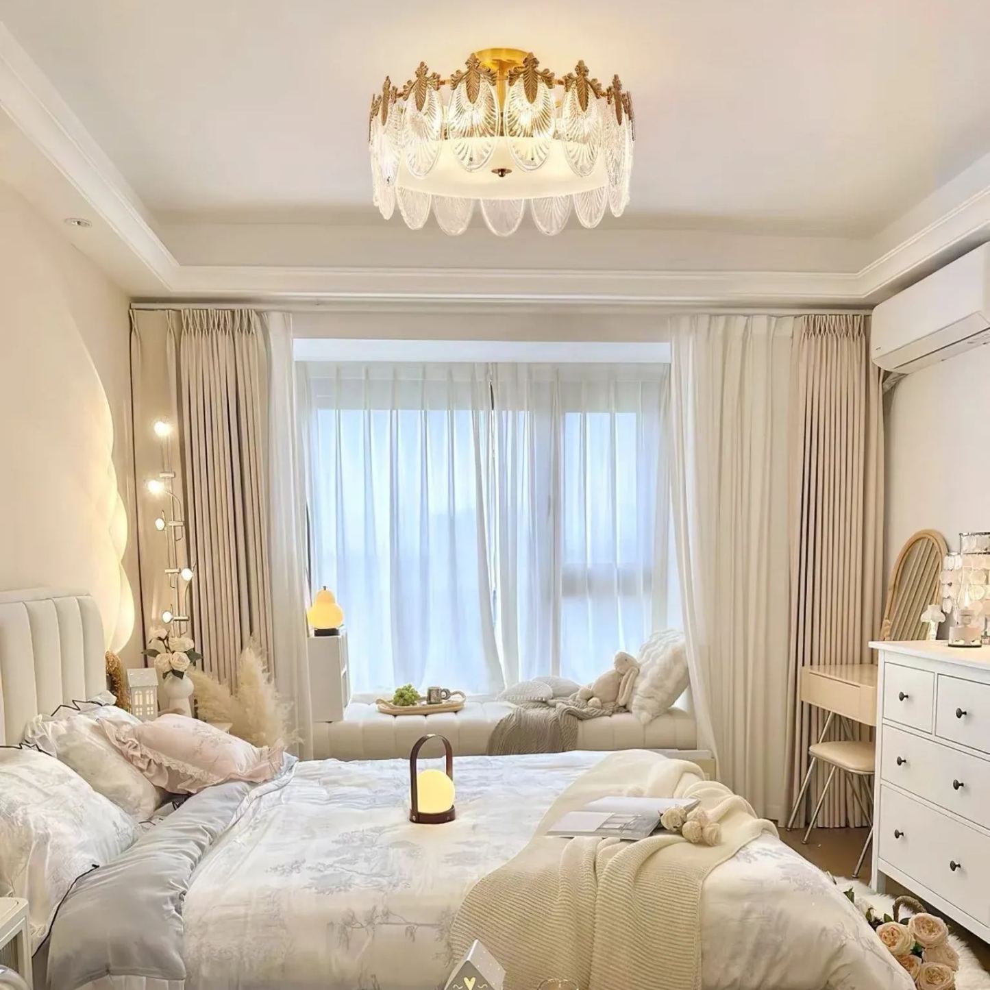 Alessio Antiguo Lujo Vidrio Redondo Lámparas de Araña Salón Comedor