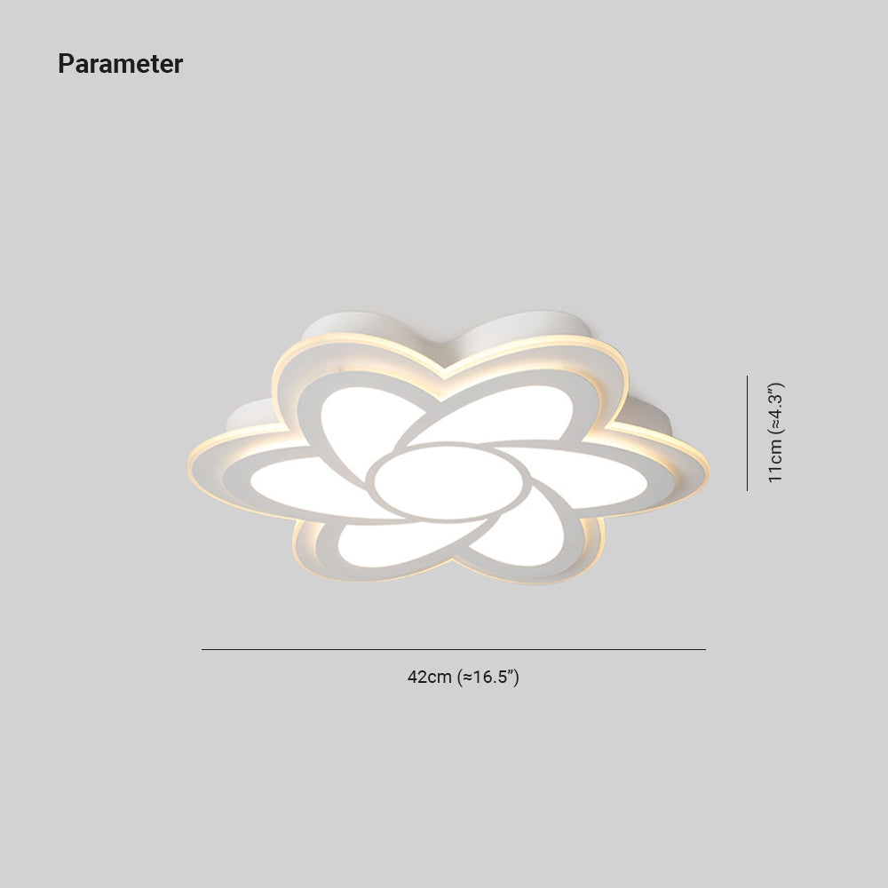 Hana Diseño Flor Metal LED Lámpara de Techo, Blanca
