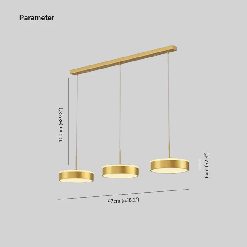 Raheel Simple Círculo Metal/Acrílico Lámpara Colgante, Negro/Oro