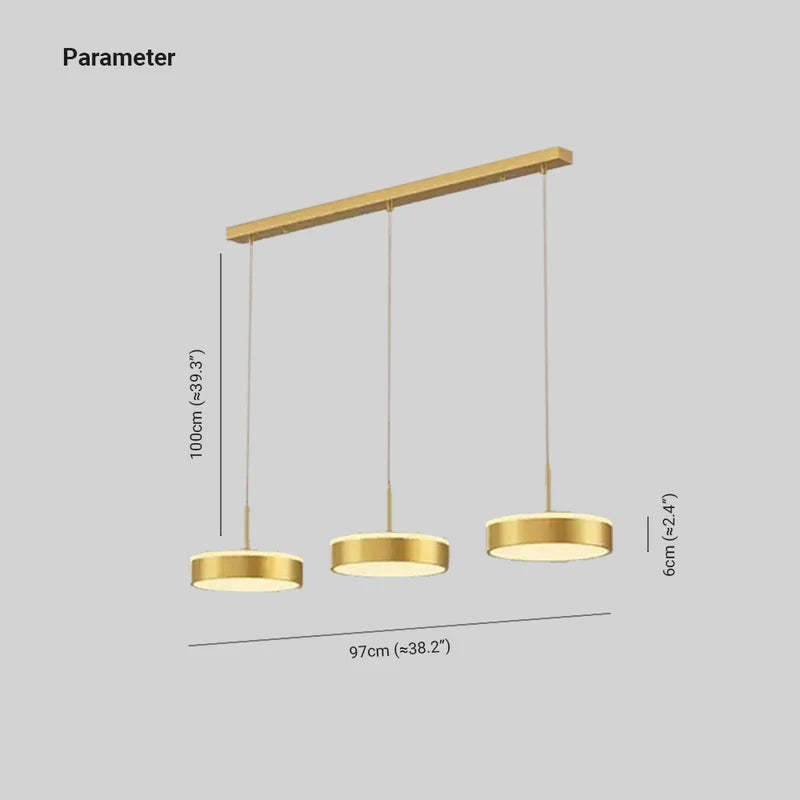 Raheel Simple Círcula Metal/Acrílico Lámpara Colgante Negra/Oro