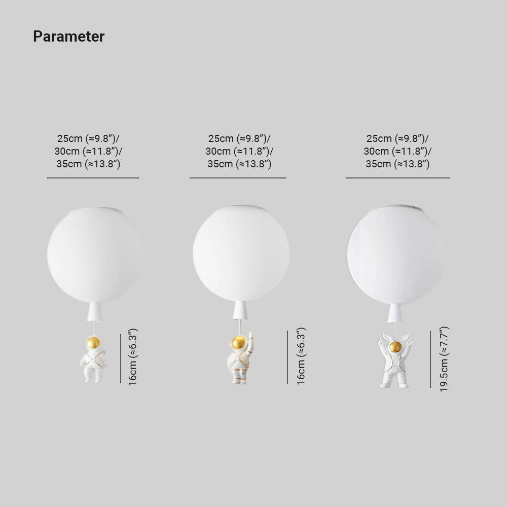 Fateh Moderno Globo Acrílico LED Lámpara de Techo, Blanca/Azul