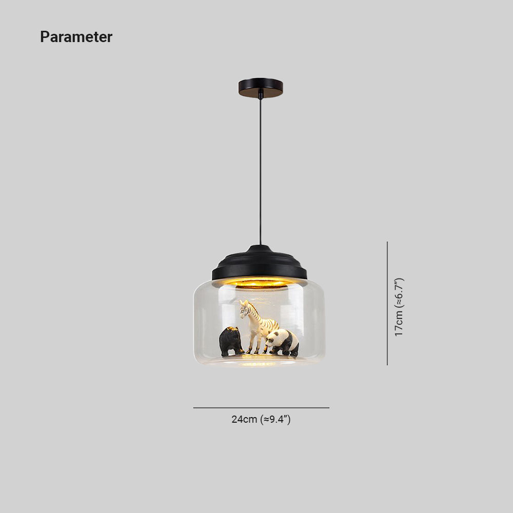 Leilani Lámpara Colgante LED Diseño Animal Negro/Blanco Sala De Estar/Dormitorio/Guardería Metal & Vidrio ∅ 24CM