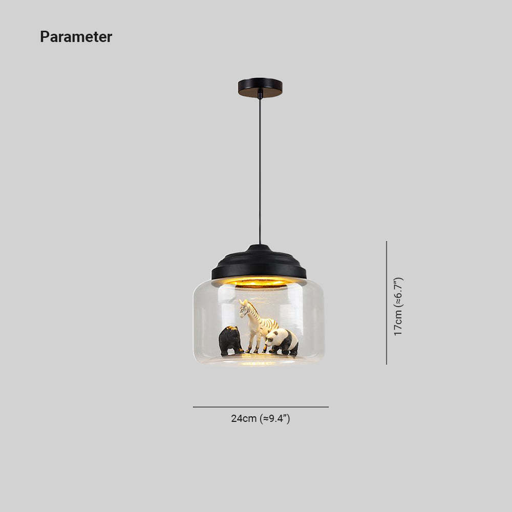 Leilani Lámpara Colgante LED Diseño Animal Negro/Blanco Sala De Estar/Dormitorio/Guardería Metal & Vidrio ∅ 24CM