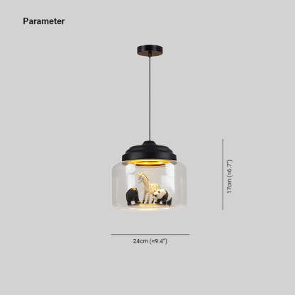 Leilani Lámpara Colgante LED Diseño Animal Negro/Blanco Sala De Estar/Dormitorio/Guardería Metal & Vidrio ∅ 24CM