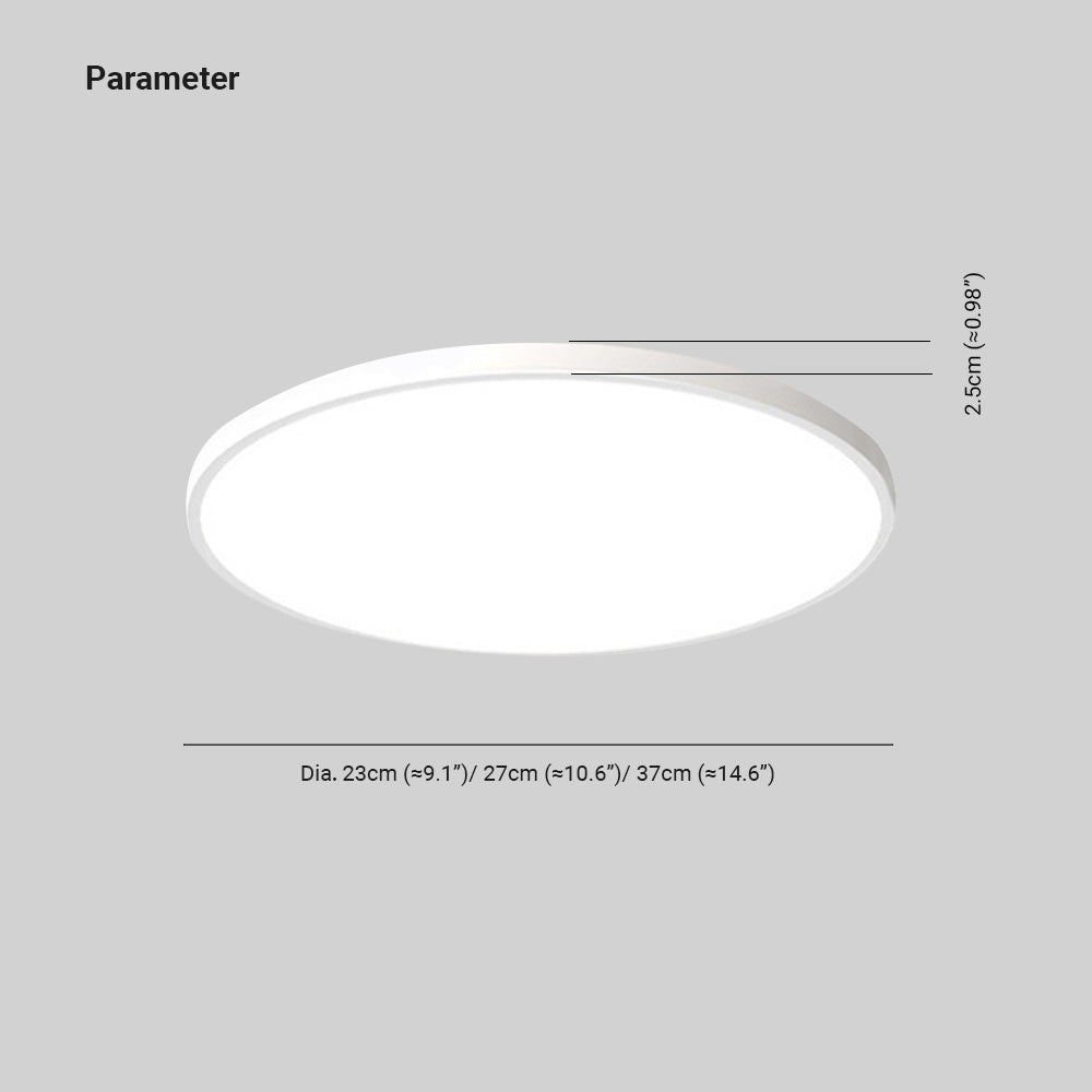 Quinn Minimalista Redonda Acrílico LED Lámpara de Techo Blanca/Negra
