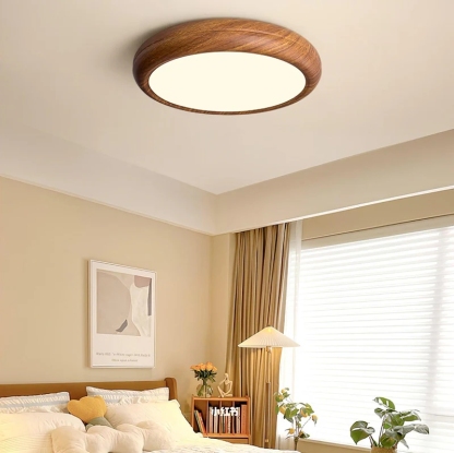 Ozawa Modern Minimalism Round Wood Ceiling Lamp Bedroom  Dining Room