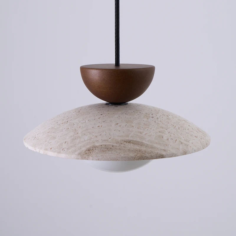 Zaid Modern Round Travertine Pendant Light Shades Dining Room