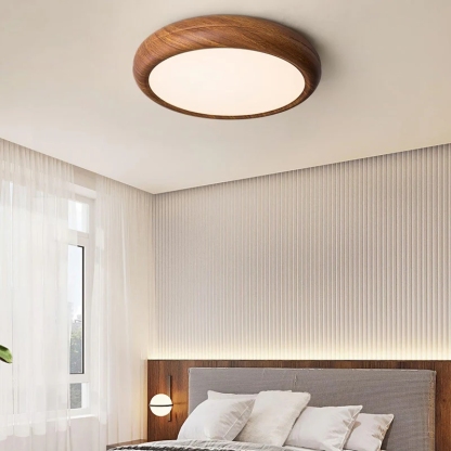 Ozawa Modern Minimalism Round Wood Ceiling Lamp Bedroom  Dining Room