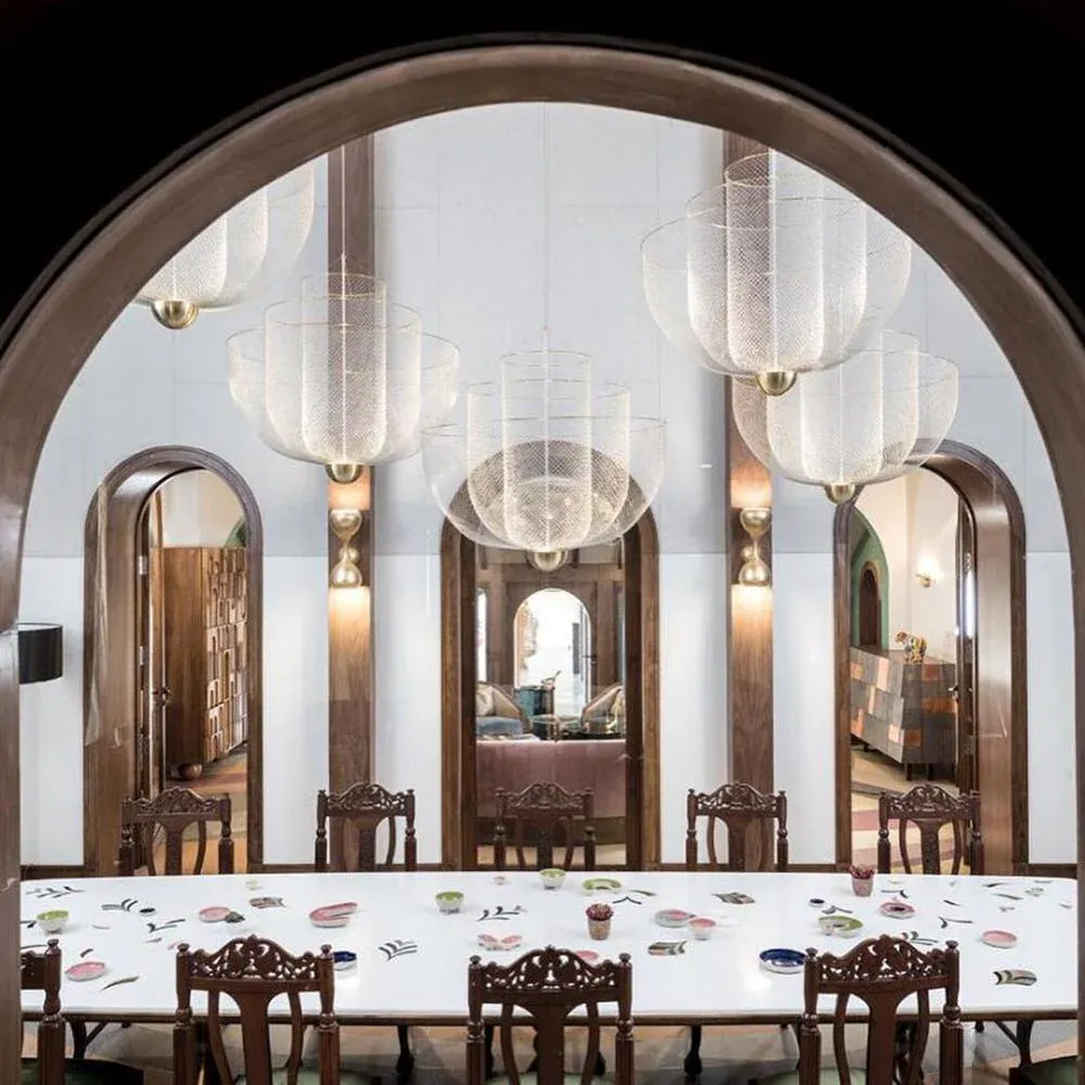 Alessio Inusual Metal Cromo Oro Lámpara Colgante Dormitorio Salón