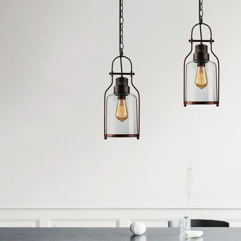 Austin Diseño Lámpara Colgante LED Negro y Óxido Sala de Estar/Dormitorio/Comedor Metal y Vidrio