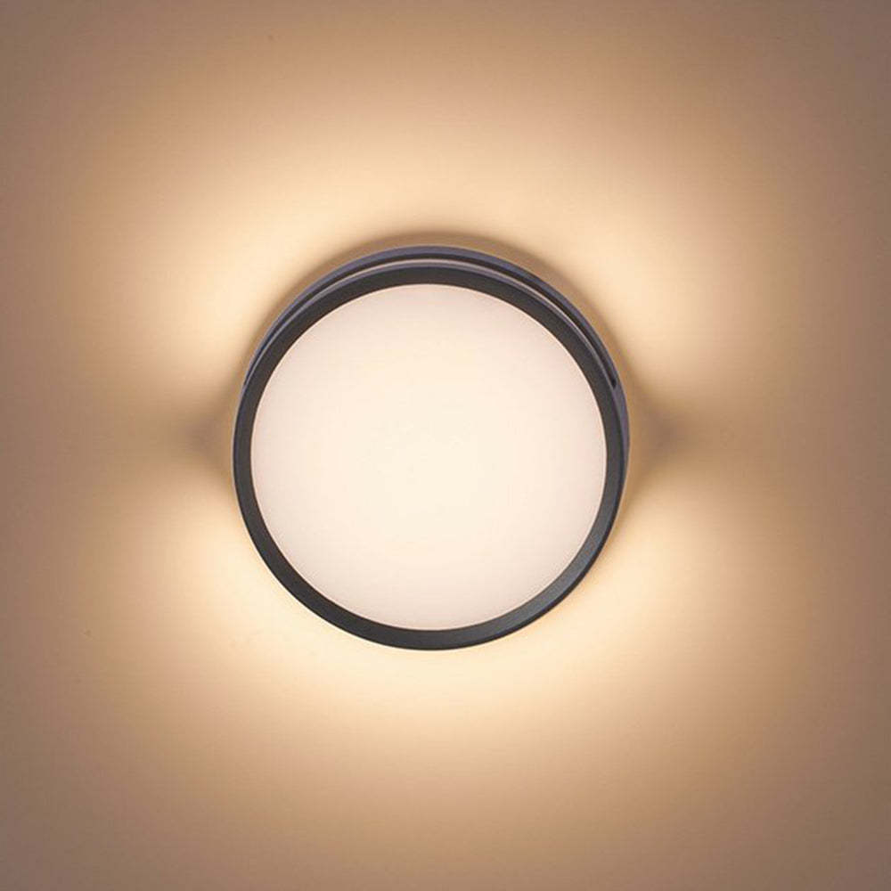 Orr Moderna lámpara de pared LED circular para exteriores en color negro Metal y acrílico