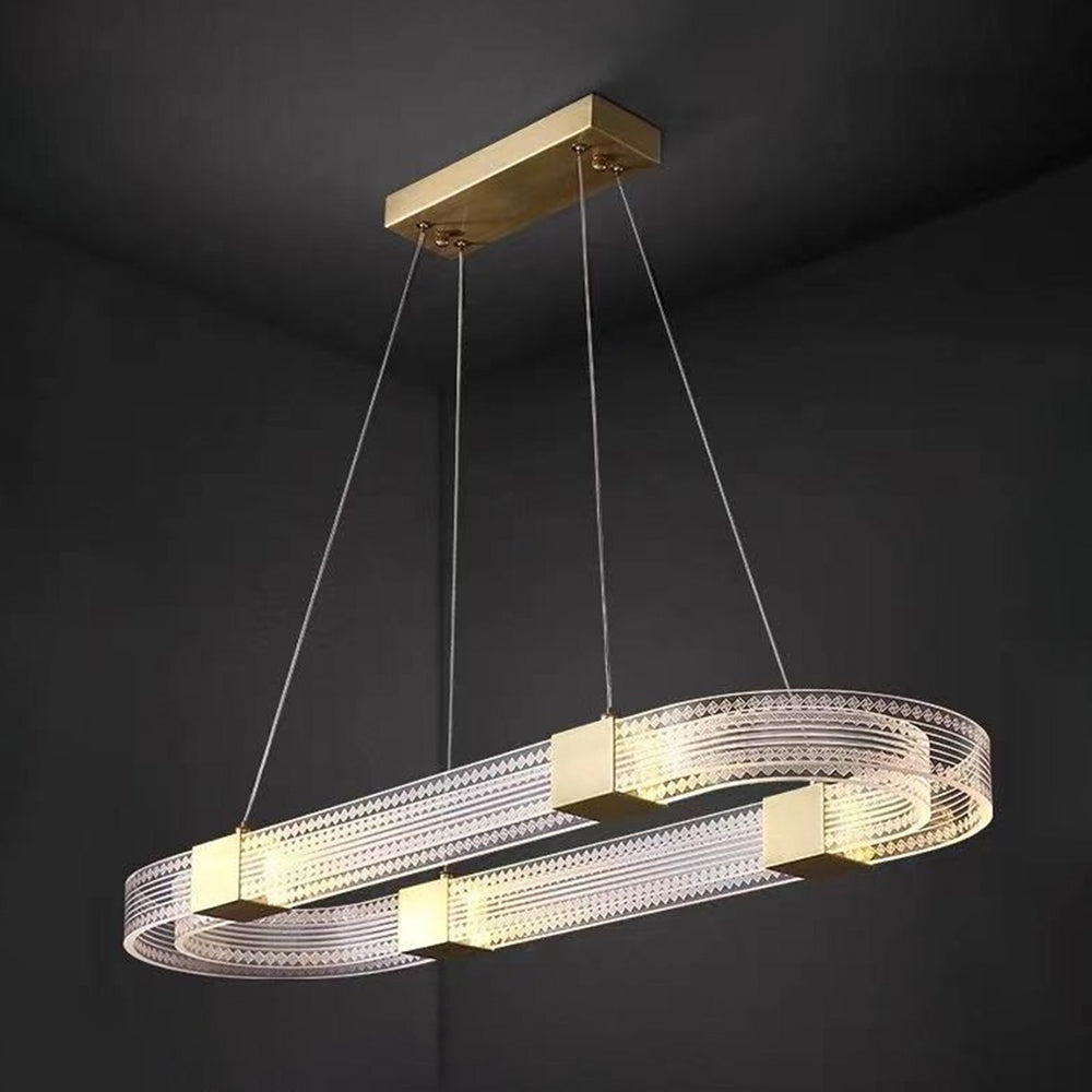 Evette Moderno Redondo/Oval Acrílico/Metal Lámpara Colgante,Oro