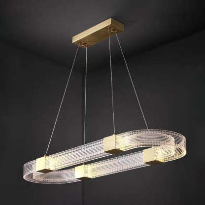 Evette Moderno Redondo/Oval Acrílico/Metal Lámpara Colgante,Oro