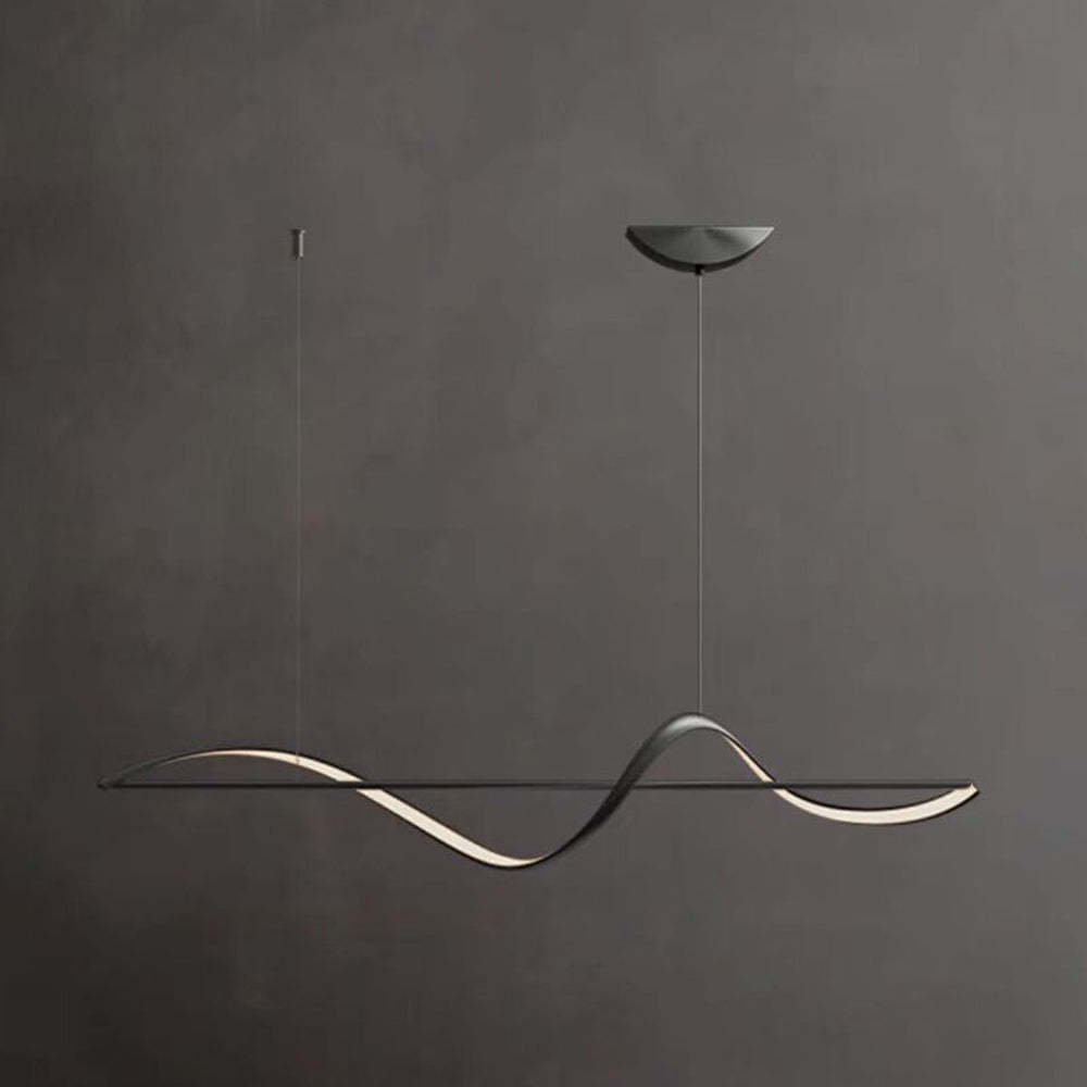 Louise Moderna Diseño Lineal Metal/Acrílico Lámpara Colgante Negra/Dorada