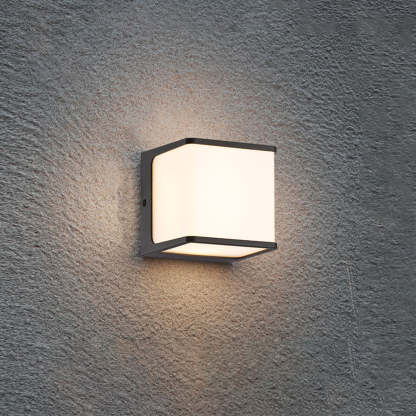 Orr Moderno LED Aplique Exterior Solar Blanco/Negro Pasillo/Balcón Acrílico 3 Tamaños 10CM 15CM 35CM