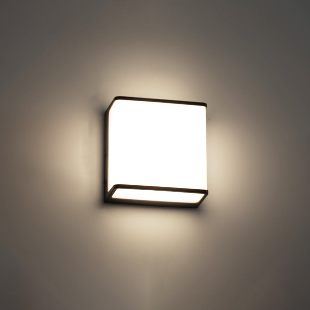 Orr Moderno LED Aplique Exterior Solar Blanco/Negro Pasillo/Balcón Acrílico 3 Tamaños 10CM 15CM 35CM