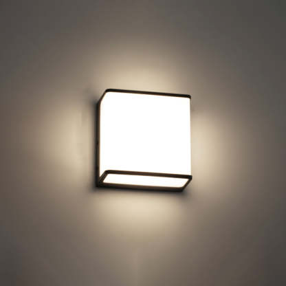 Orr Moderno LED Aplique Exterior Solar Blanco/Negro Pasillo/Balcón Acrílico 3 Tamaños 10CM 15CM 35CM