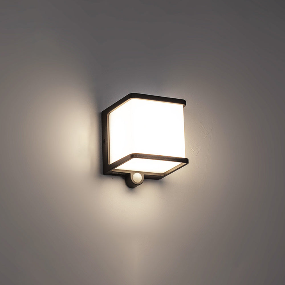 Orr Moderno LED Aplique Exterior Solar Blanco/Negro Pasillo/Balcón Acrílico 3 Tamaños 10CM 15CM 35CM