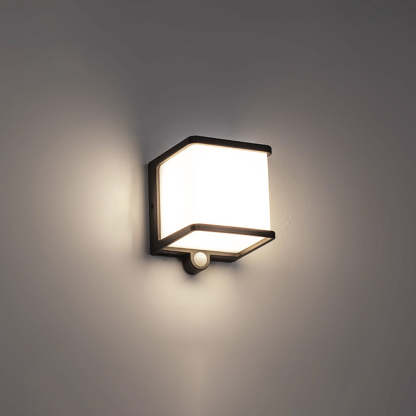 Orr Moderno LED Aplique Exterior Solar Blanco/Negro Pasillo/Balcón Acrílico 3 Tamaños 10CM 15CM 35CM