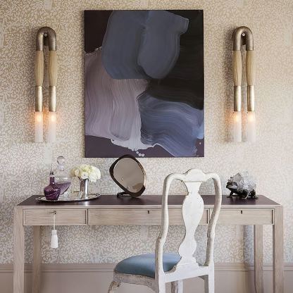 Alessio Antiguo Metal Vidrio Crin Lámpara de Pared Dormitorio Salón