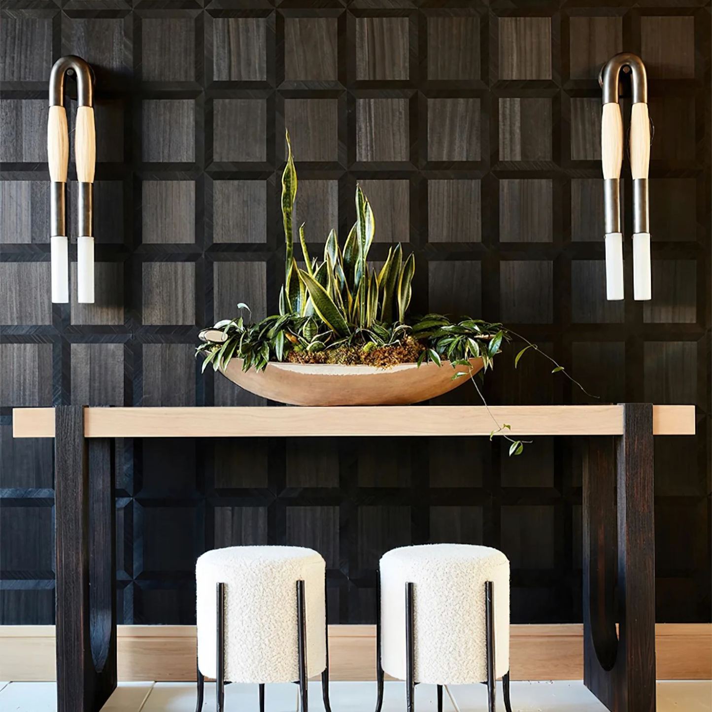 Alessio Antiguo Metal Vidrio Crin Lámpara de Pared Dormitorio Salón