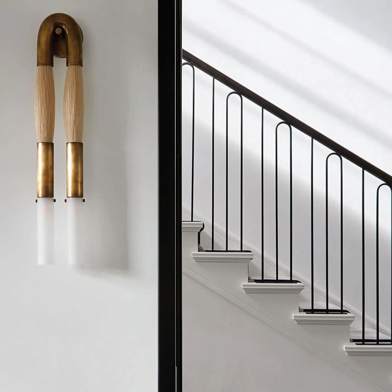 Alessio Antiguo Metal Vidrio Crin Lámpara de Pared Dormitorio Salón