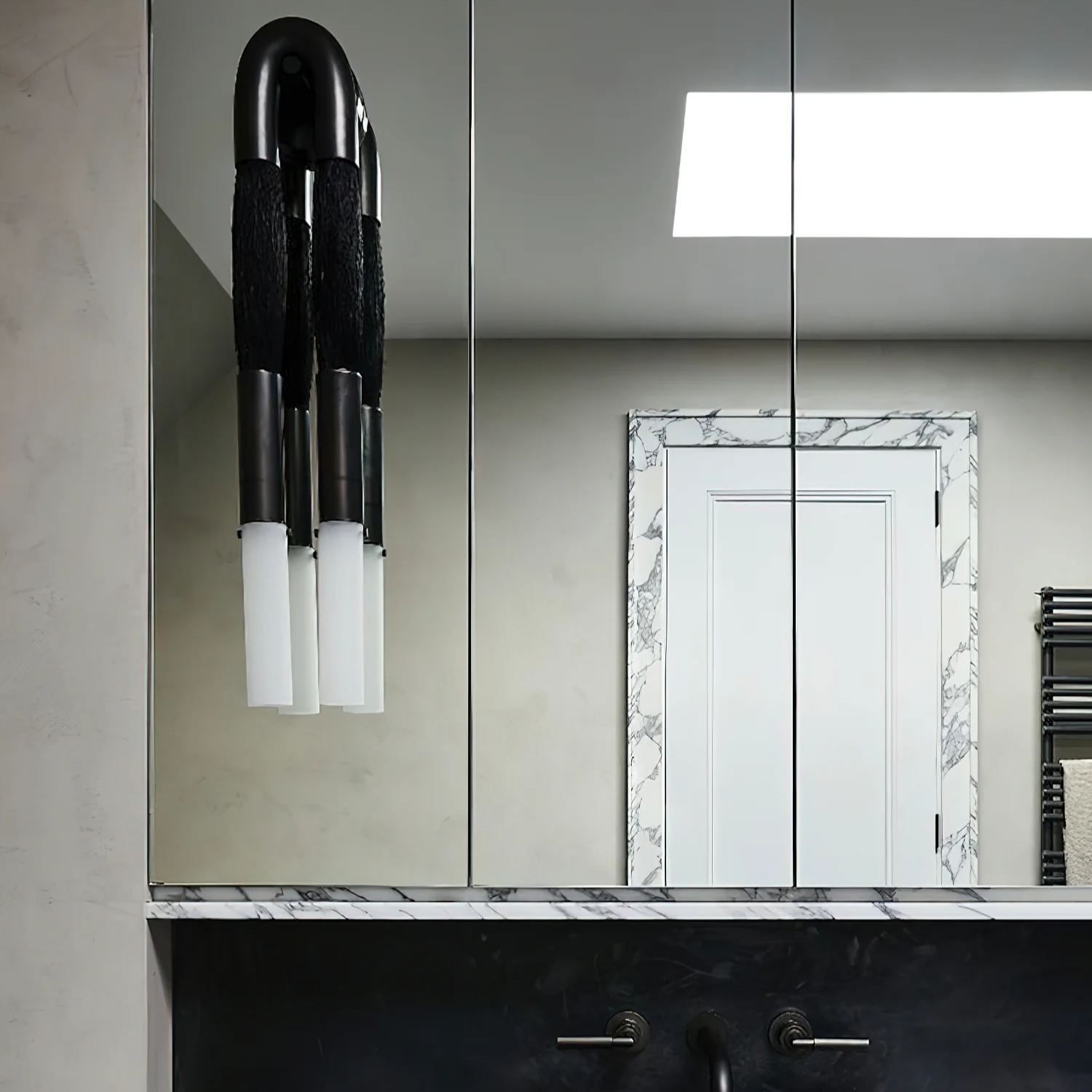 Alessio Antiguo Metal Vidrio Crin Lámpara de Pared Dormitorio Salón